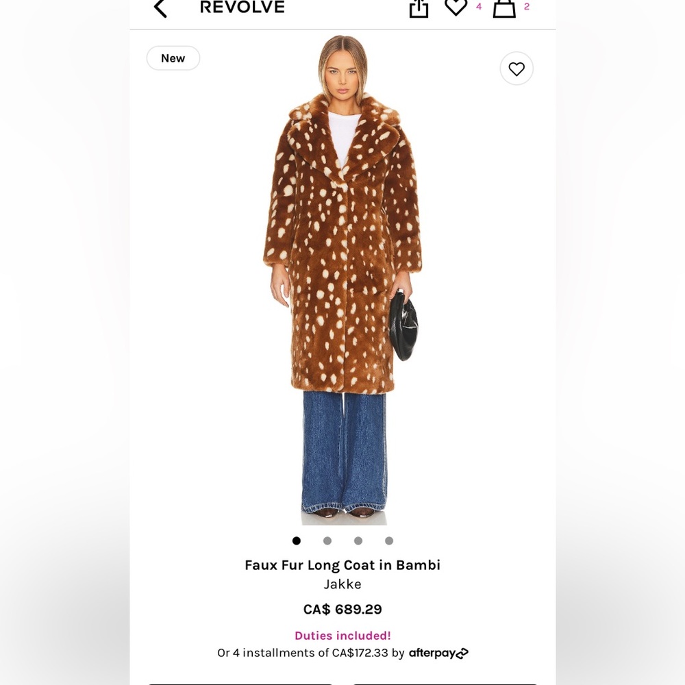 Brand new Jakke Katie faux fur coat! Size 6 fits tts. New never worn.